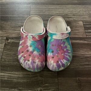 Colorful Tie-Dye Womens Clogs Size 8